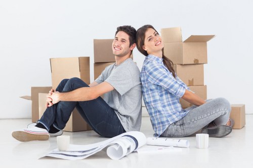 Professional movers preparing a commercial relocation in Balham