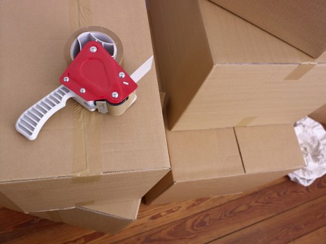 Packed household items prepared for local storage in Balham