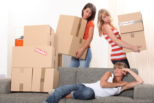 Balham office relocation service moving packed boxes and workstation equipment efficiently
